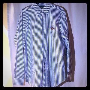 MENS Ralph Lauren blue & white stripped shirt